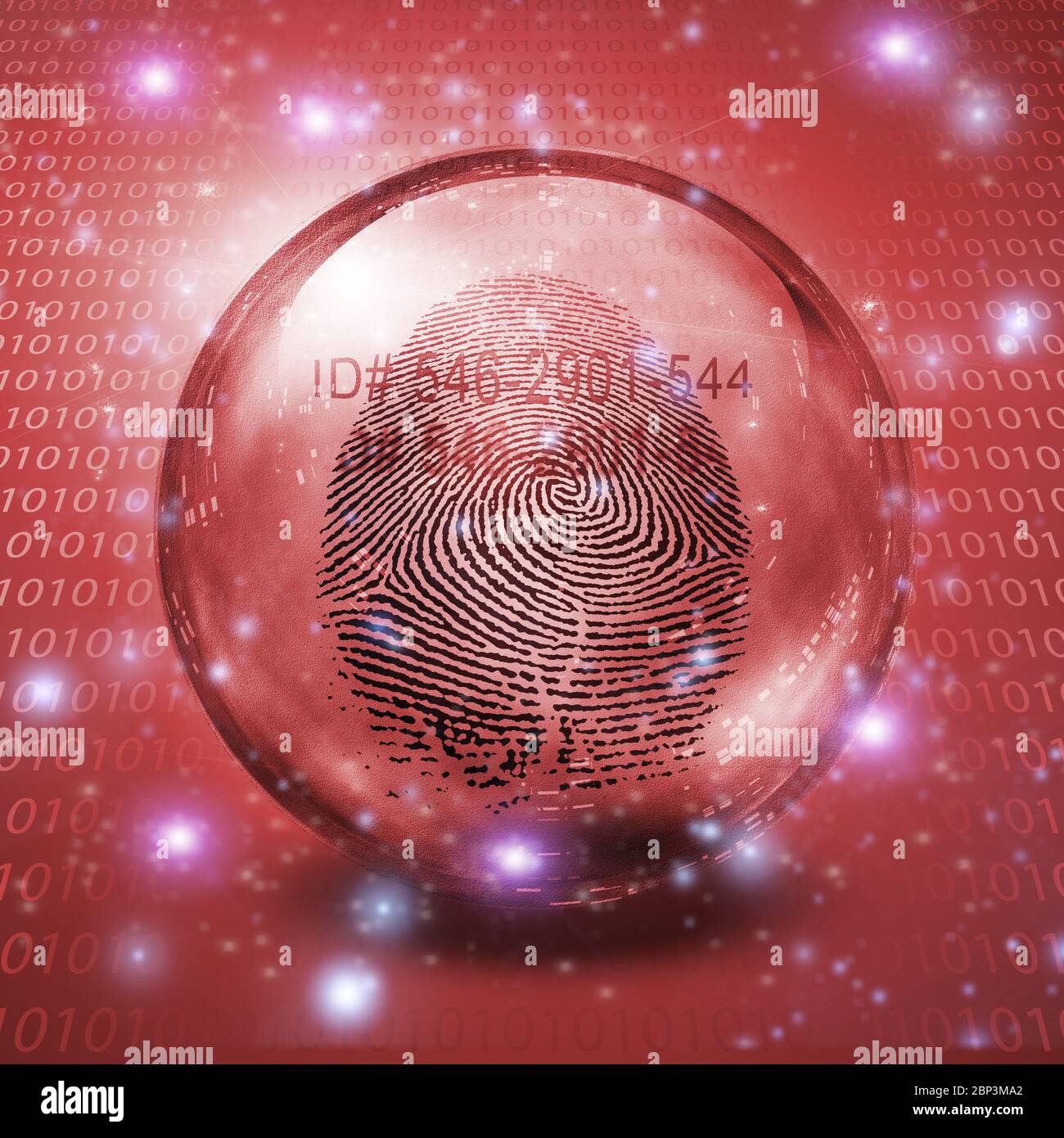 Fingerprint contained in glass sphere with Id Number Stock Photo - Alamy