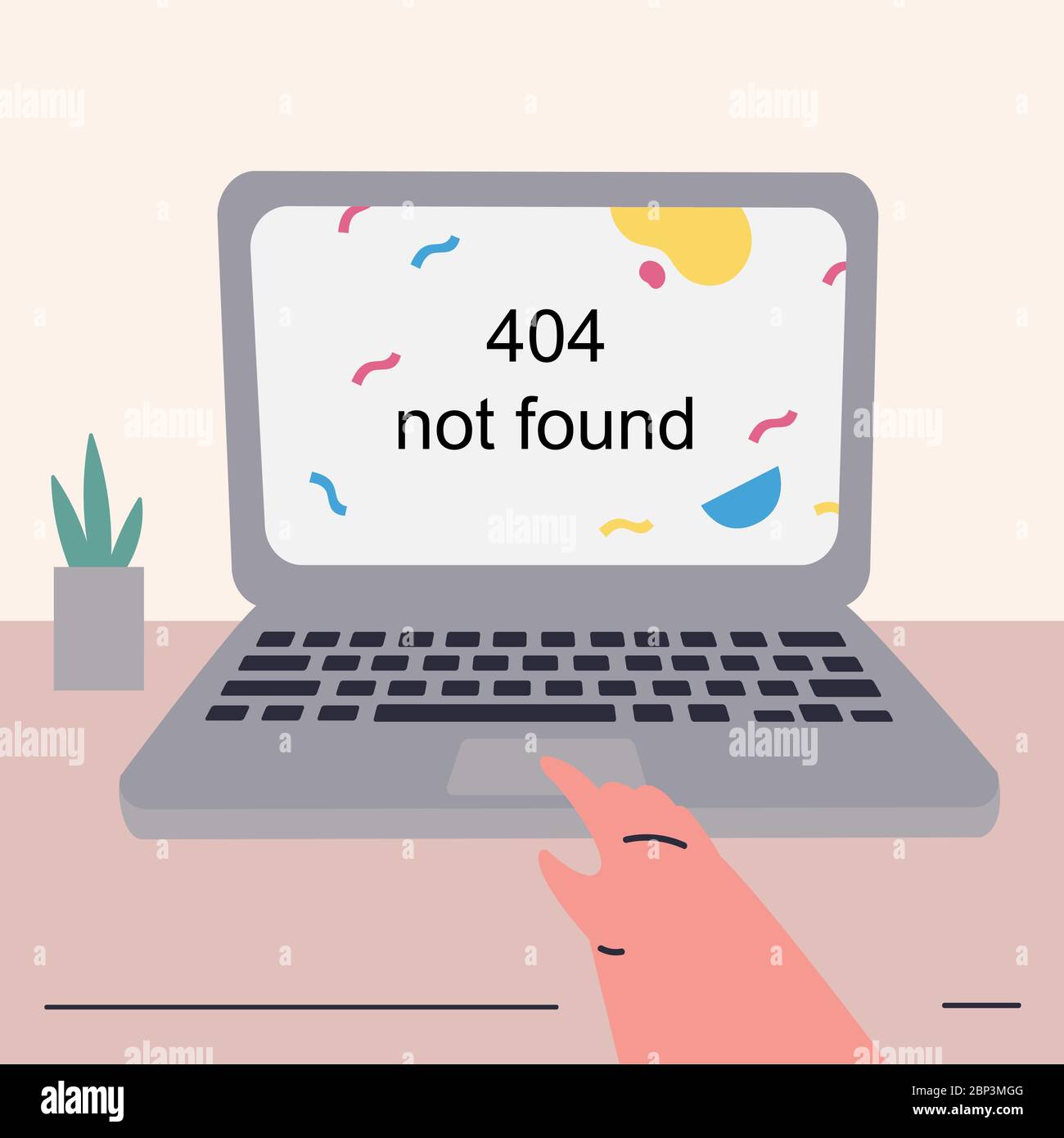 Template for an error page illustration.404 error Stock Vector