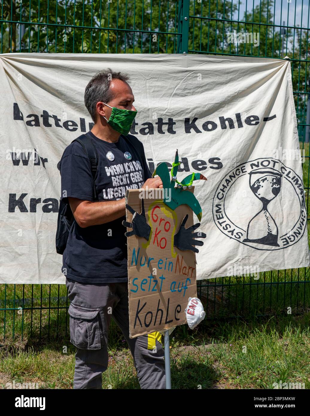 Protest against the Uniper coal-fired power plant Datteln 4, the grouping EndegelŠnde, Datteln, NRW, Germany Stock Photo