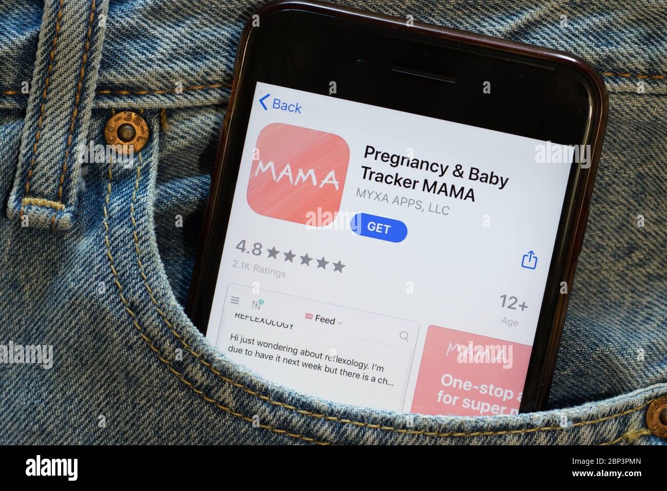 New York, USA - 15 May 2020: Pregnancy Tracker MAMA mobile app logo on ...