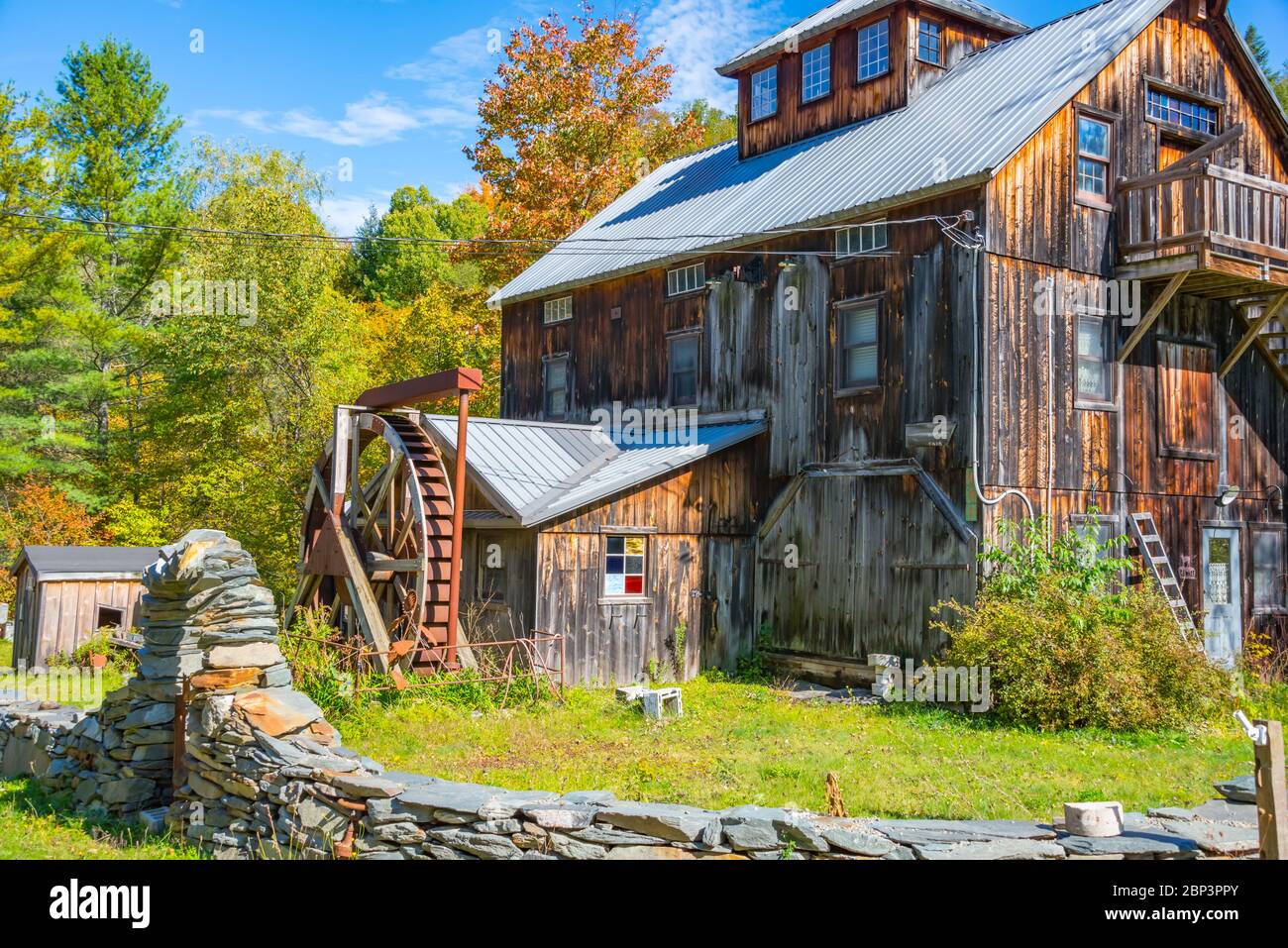 Historic Grist Mill, Jeffersonville, Vermont Stock Photo