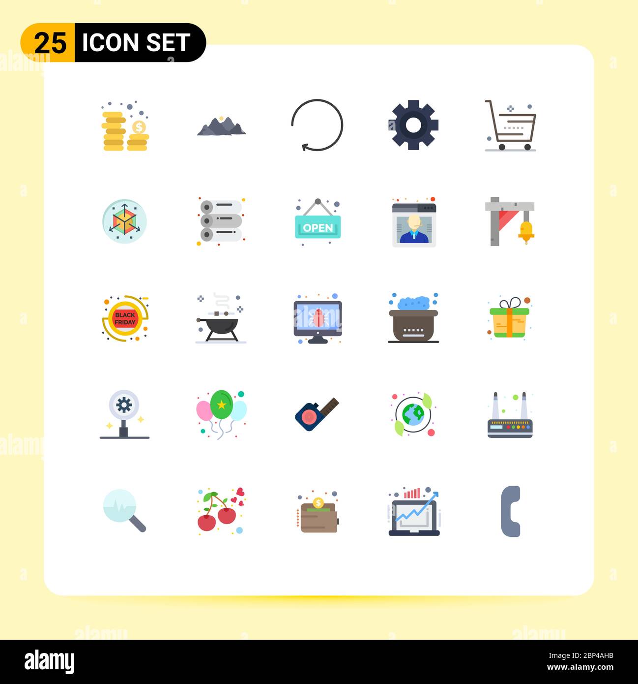 Group Of 25 Flat Colors Signs And Symbols For Ecommerce Science Scene Setting Cog Editable Vector Design Elements Stock Vector Image Art Alamy