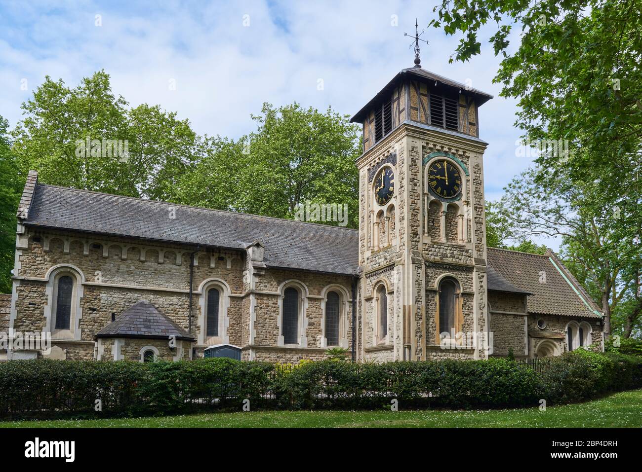 The historic St Pancras Old church in Somers Town, King's Cross, North London UK Stock Photo