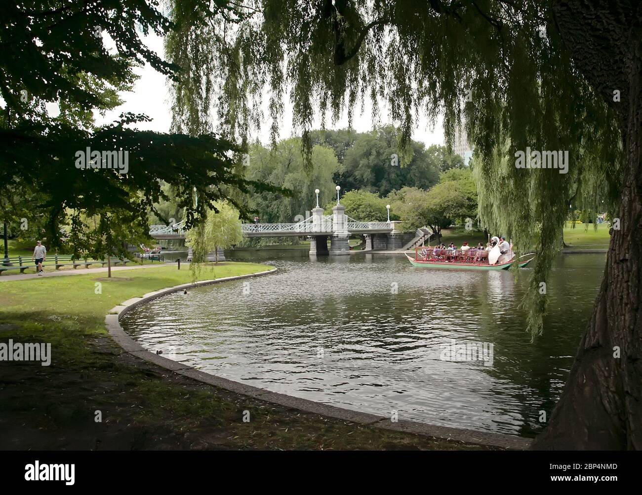 Boat on lake in Boston Common, Boston, Mass. USA Stock Photo