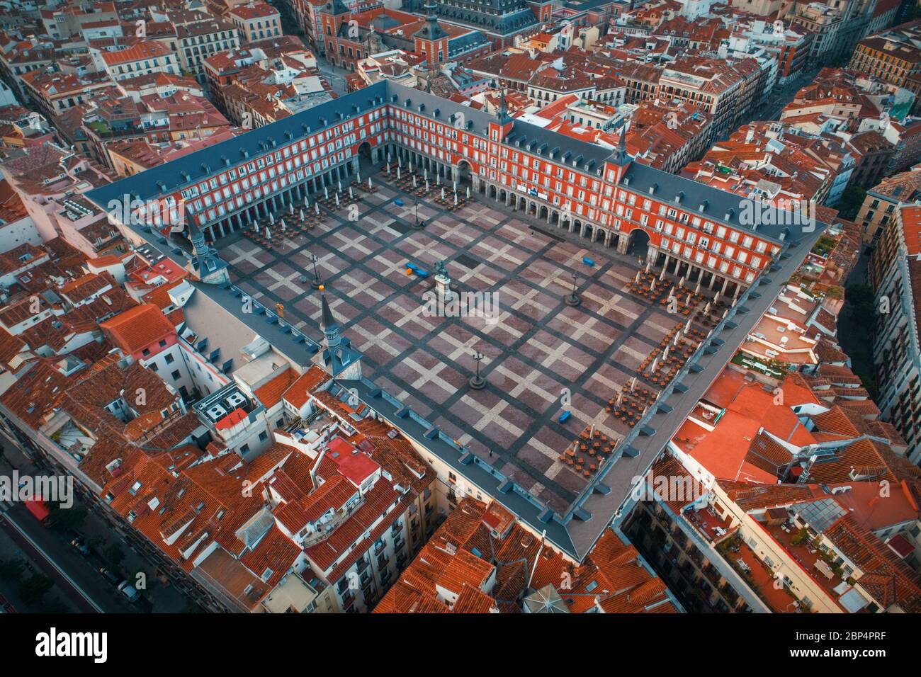 Madrid plaza mayor aerial hi-res stock photography and images - Alamy