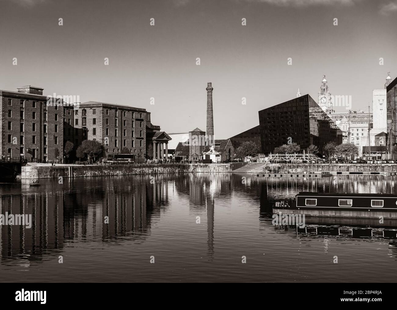 Royal Albert Dock with historical buildings in England, United Kingdom ...