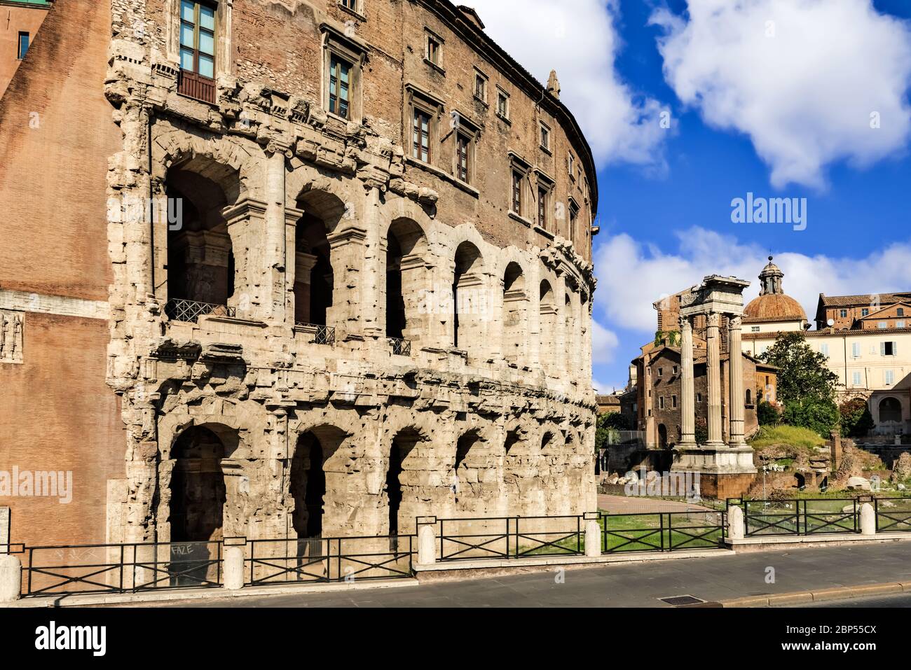 View at Theatre Of Marcellus . Built by Julius Caesar in 46BC and