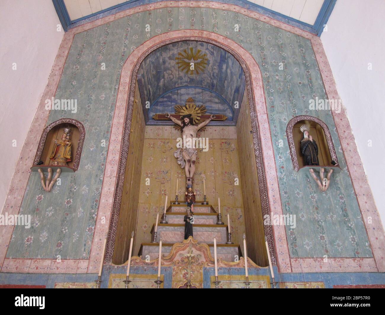 Tiradentes, MG / Brazil - July 07, 2018: interior and altar of the Bom Jesus da Pobreza chapel, in the historic city Tiradentes, Minas Gerais Stock Photo