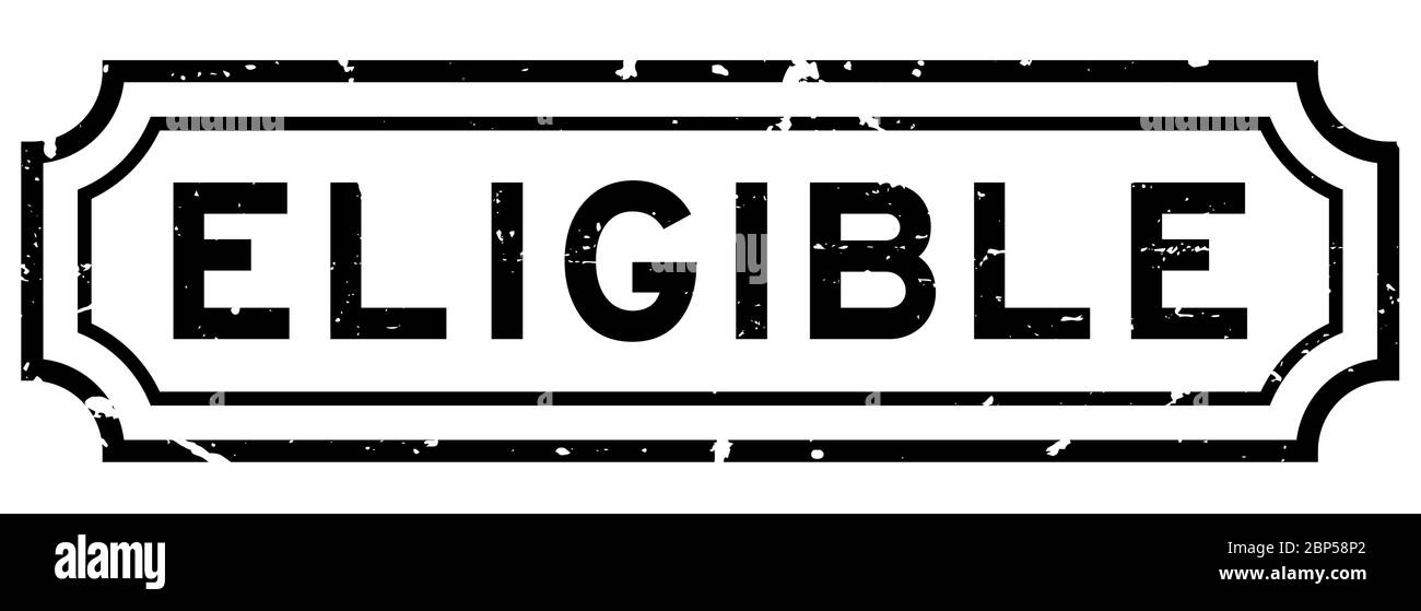 Grunge black eligible word rubber business seal stamp on white ...