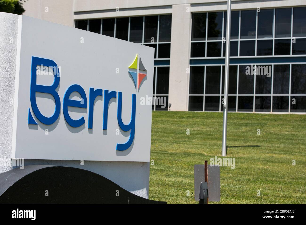 A logo sign outside of a facility occupied by Berry Global in Waynesboro, Virginia on May 13, 2020. Stock Photo