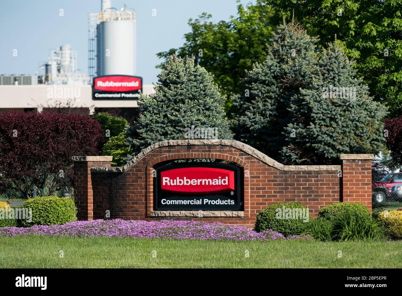 A logo sign outside of a facility occupied by Rubbermaid in Winchester, Virginia on May 13, 2020. Stock Photo