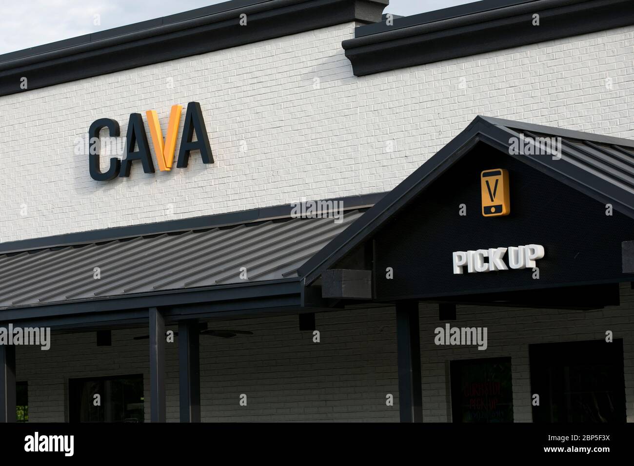 A logo sign outside of a Cava restaurant location in Richmond, Virginia on May 13, 2020. Stock Photo