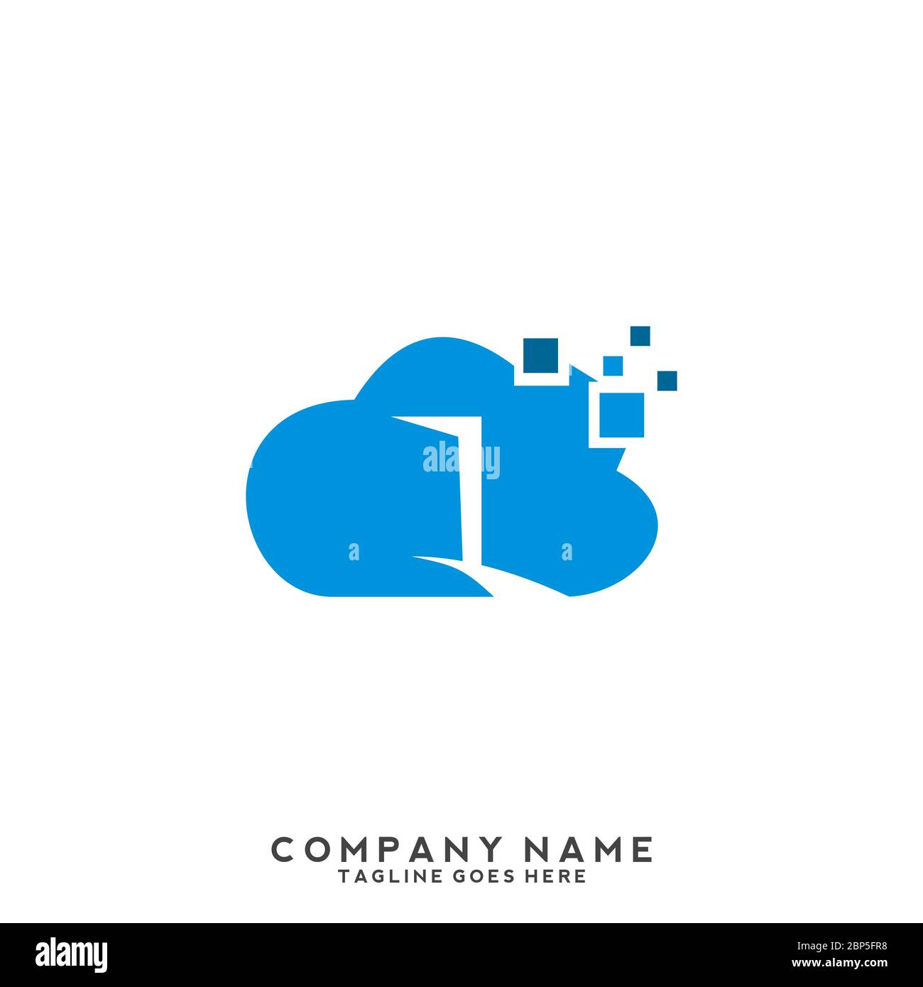 Blue Cloud Tech Logo Vector Stock Vector Image & Art Alamy
