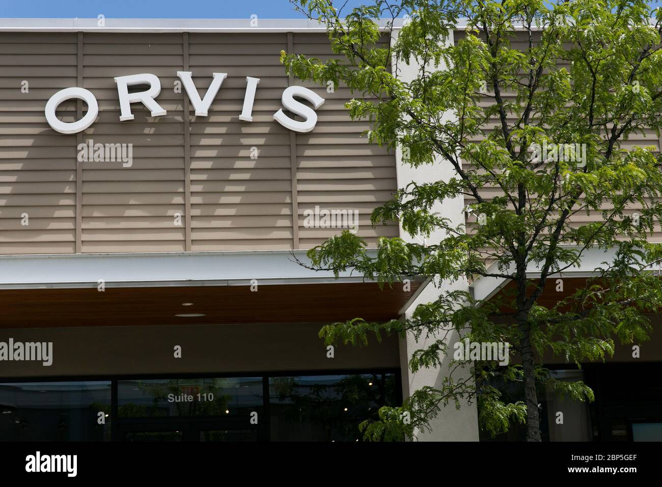 A logo sign outside of a Orvis retail store location in Charlottesville, Virginia on May 13, 2020. Stock Photo