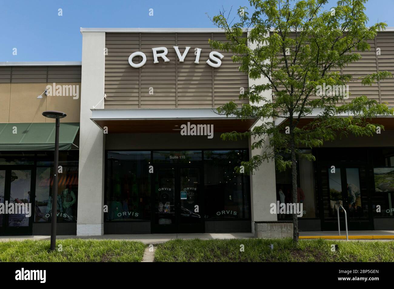 A logo sign outside of a Orvis retail store location in Charlottesville, Virginia on May 13, 2020. Stock Photo