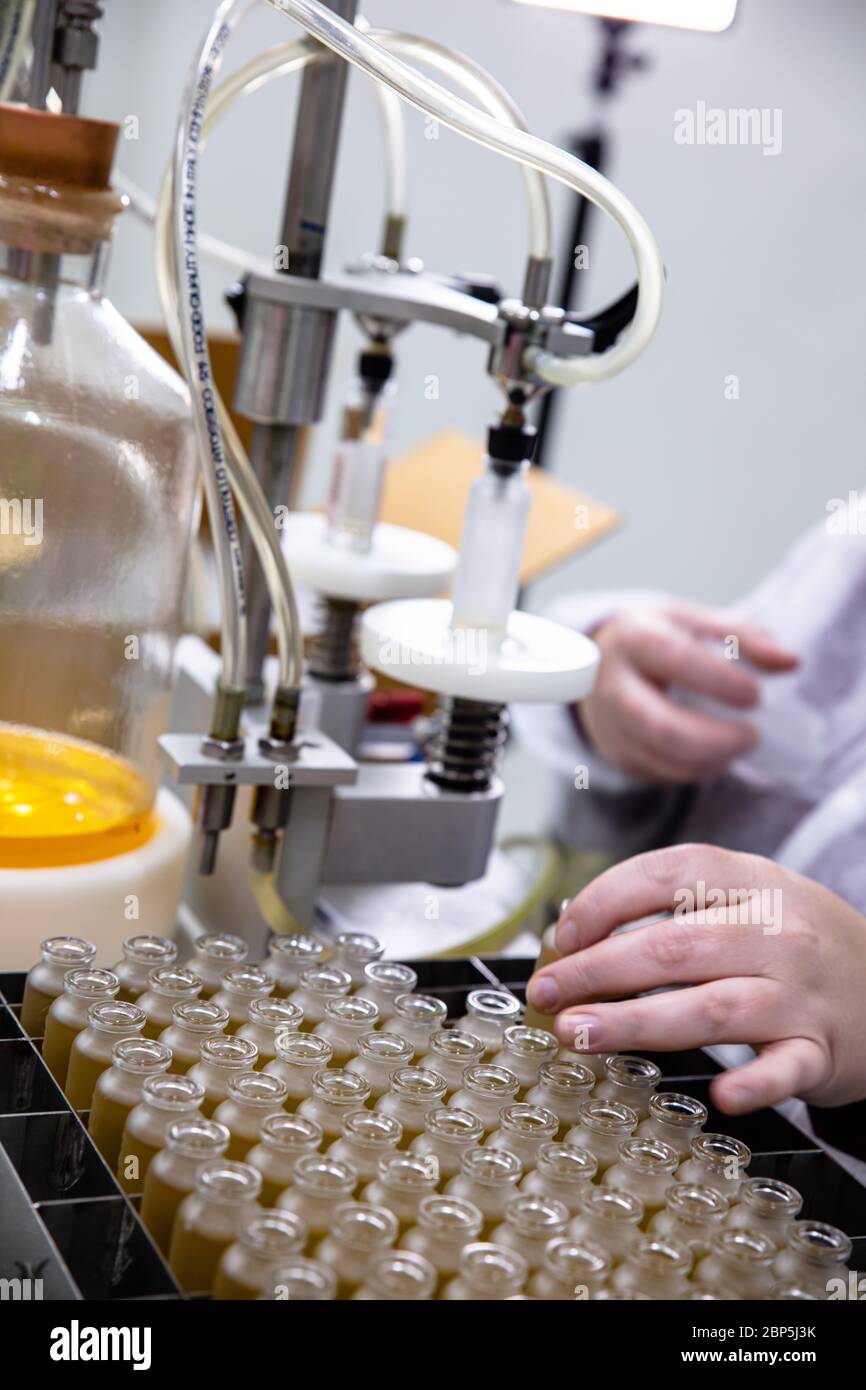 Cosmetic industry equipment and production process Stock Photo Alamy