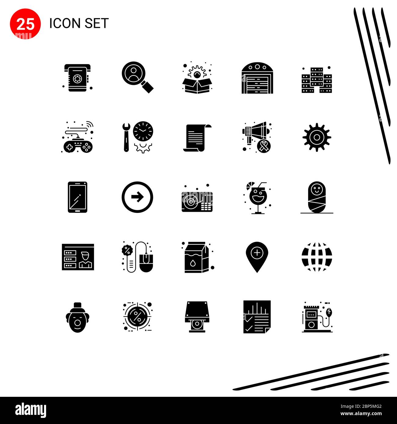 25 User Interface Solid Glyph Pack of modern Signs and Symbols of game,  database, package, economy, house Editable Vector Design Elements Stock  Vector Image & Art - Alamy