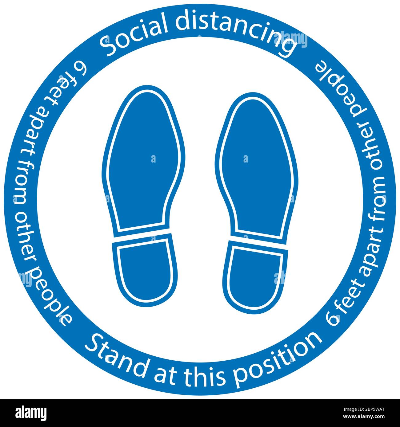 Foot Symbol Marking The Standing Position The Floor As Markers For People To Stand 6 Feet Apart The Practices Put In Place To Enforce Social Distanc Stock Vector Image Art Alamy