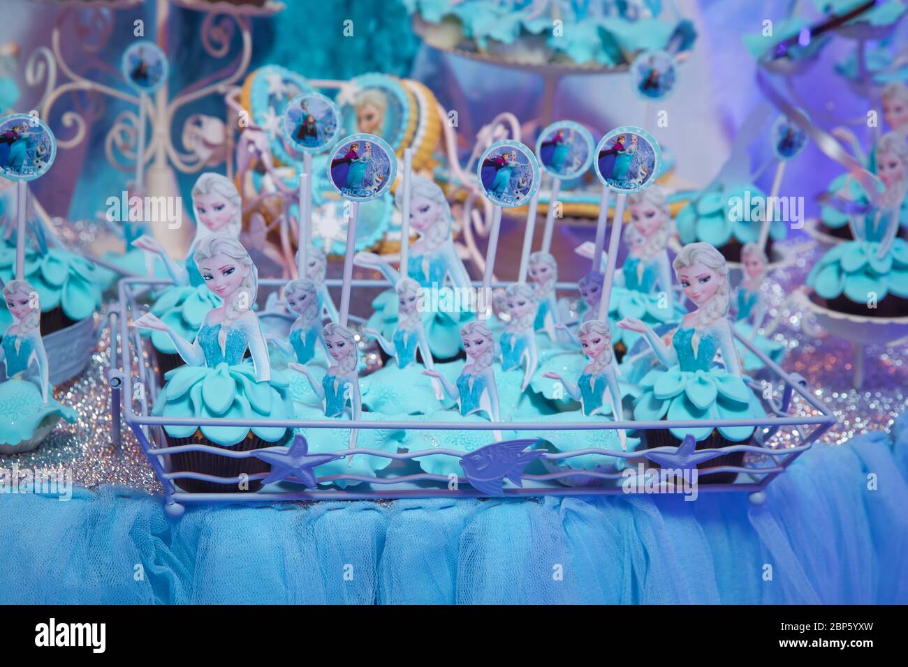Frozen's magic in a Candy Bar . Frozen Party Birthday Ideas for Candy Bar .  Baku, Azerbaijan . 16.12.2018 Stock Photo - Alamy