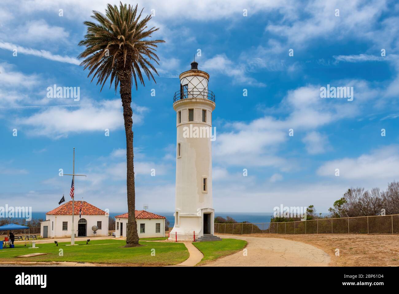 Point Vicente Lighthouse in Ranchos Palos Verdes, Los Angeles, California. Stock Photo