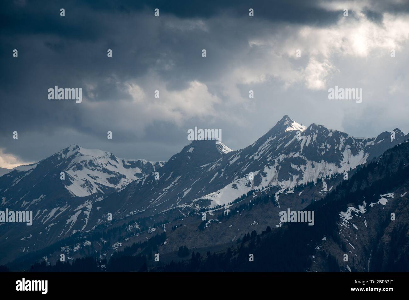 mystic mountain ridge in the bernese alps Stock Photo