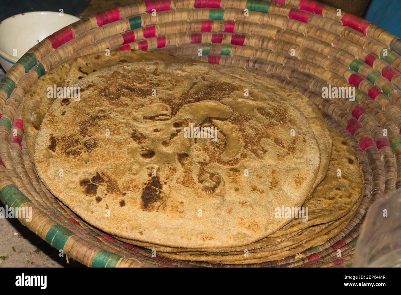 Fresh Pakistani and Indian traditional bread made with wheat flour, is