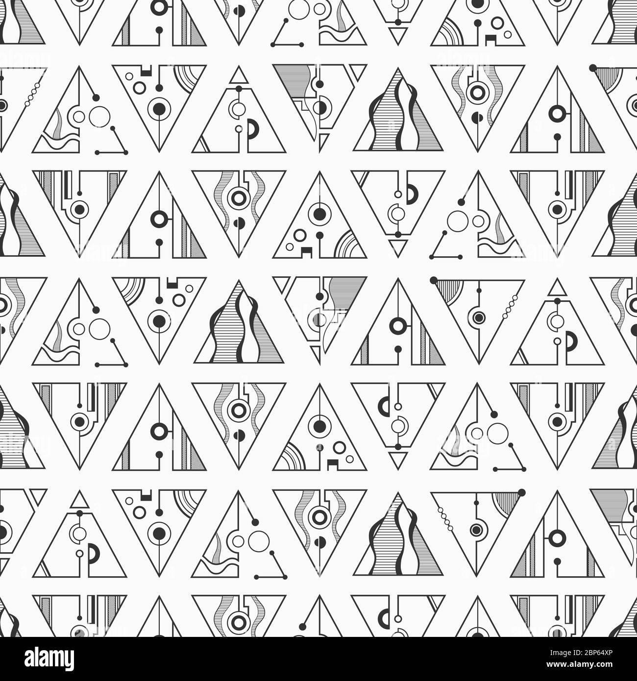 Abstract seamless pattern of triangles, separated with lines and ...