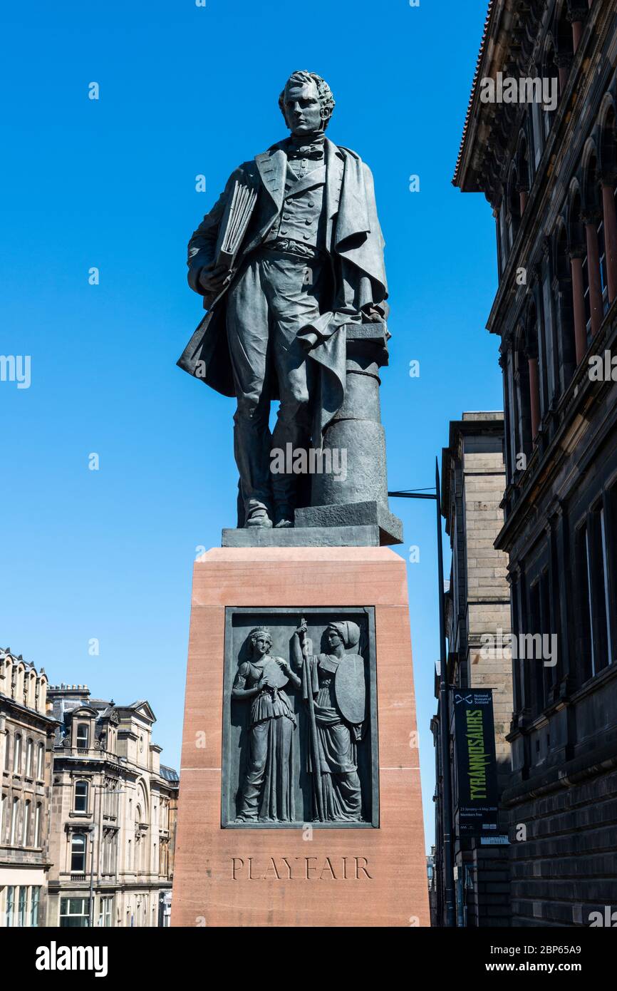 William Henry Playfair Statue on Chambers Street in Edinburgh, Scotland, UK Stock Photo
