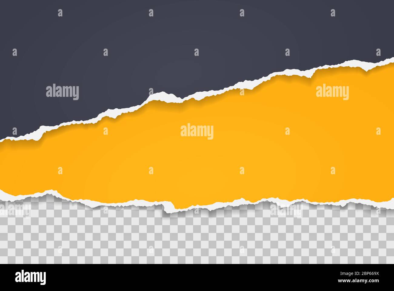 Page Ripped Yellow Vector Torn, ripped pieces of horizontal yellow and black paper with soft ...
