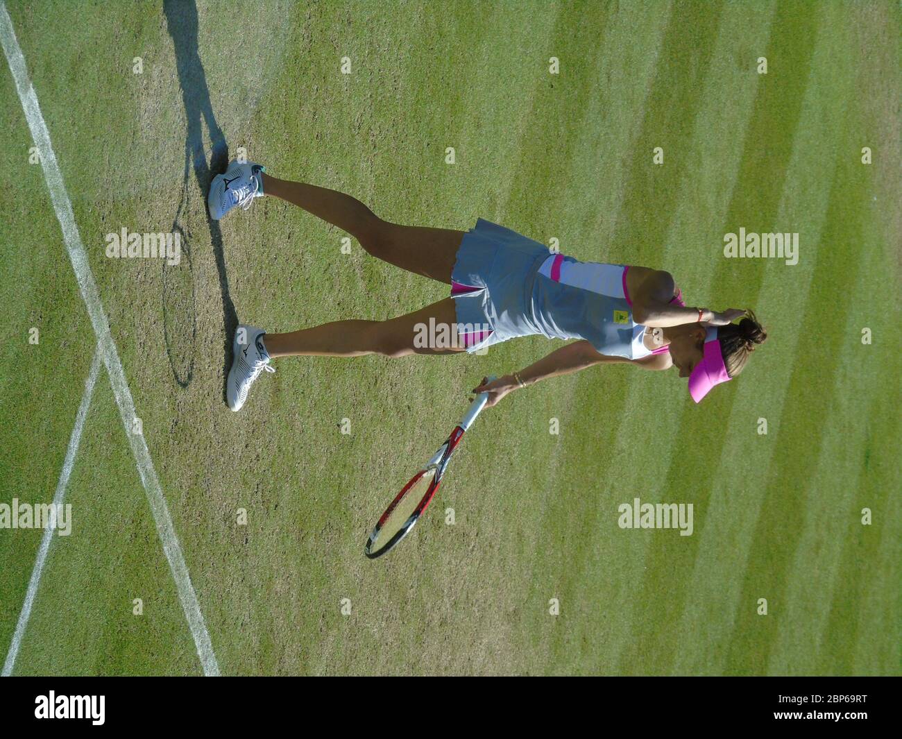 The female tennis player Mihaela Buzarnescu of Romania playing against