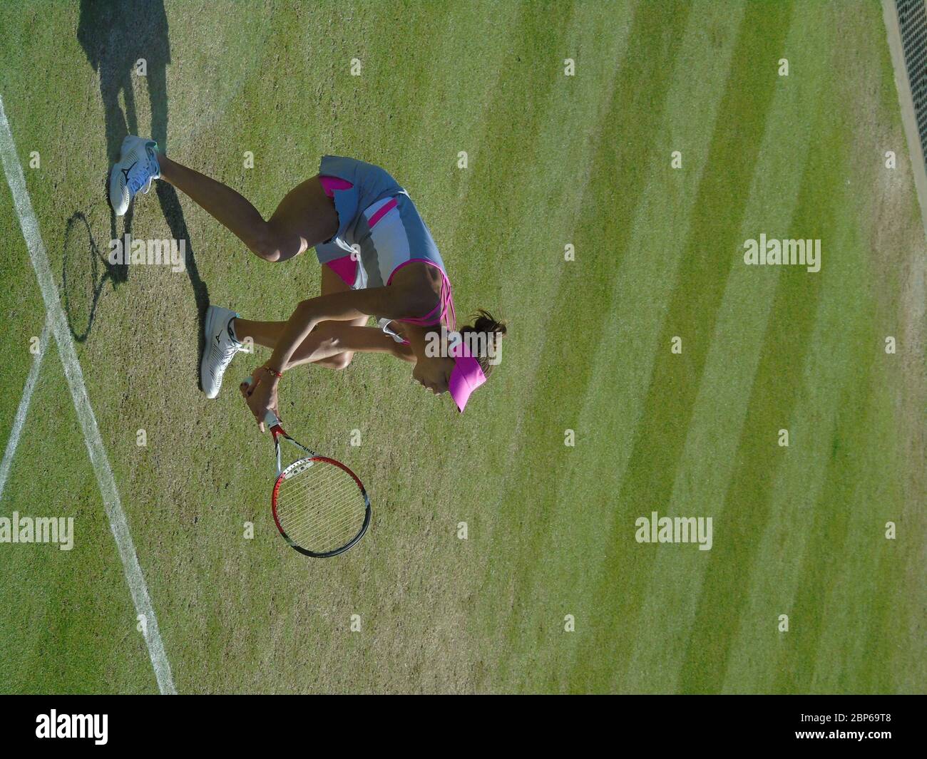 The female tennis player Mihaela Buzarnescu of Romania playing against