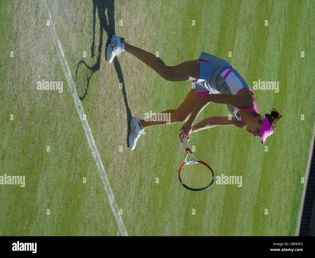 The female tennis player Mihaela Buzarnescu of Romania playing against