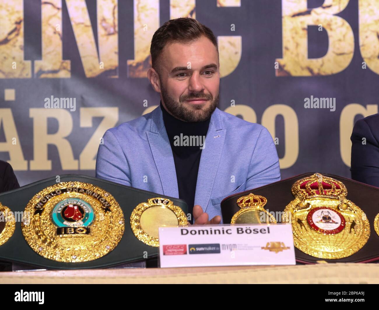 WBA and IBO world boxing champion light heavyweight Dominic BÃ¶sel SES Boxing PK Boxing Gala March 28, 2020 Magdeburg Stock Photo