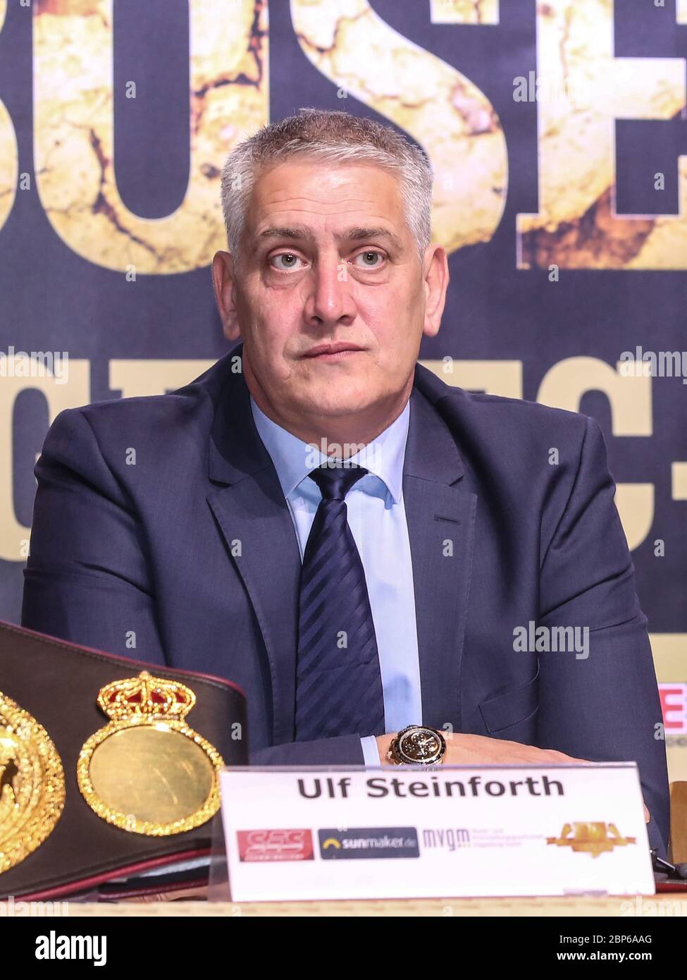 Boxing promoter Ulf Steinforth SES Boxing press conference boxing gala 28.03.2020 Magdeburg Stock Photo