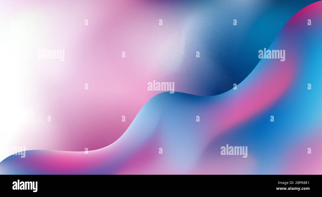 Abstract trendy 3D fluid blue and pink gradient wave shape background ...