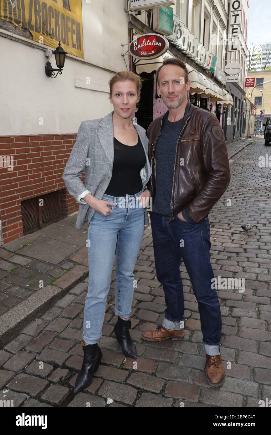Franziska Weisz and Wotan Wilke Moehring,photo opportunity crime scene-The golden period on the Kiez,Hamburg,14.05.2019 Stock Photo