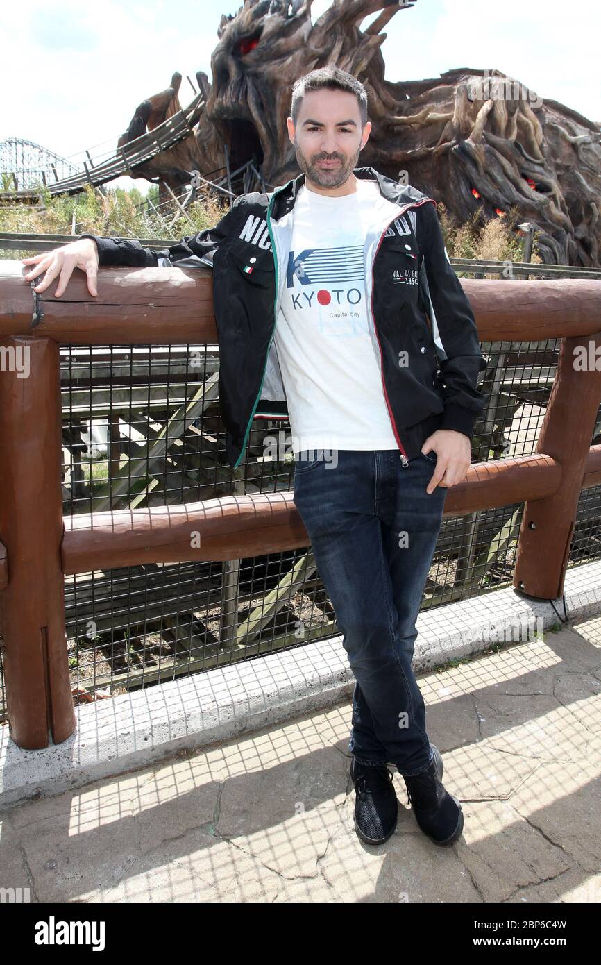 Menderes BagcÄ±,Colossus wooden roller coaster Heide Park Soltau near Hamburg,14.05.2019 (Joey Heindle also had his birthday that day and can spend it in the park with his girlfriend) Stock Photo