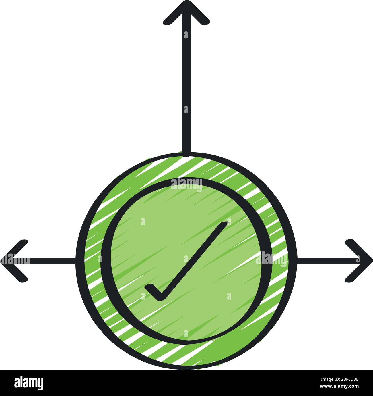 decision making icon with tick Stock Vector