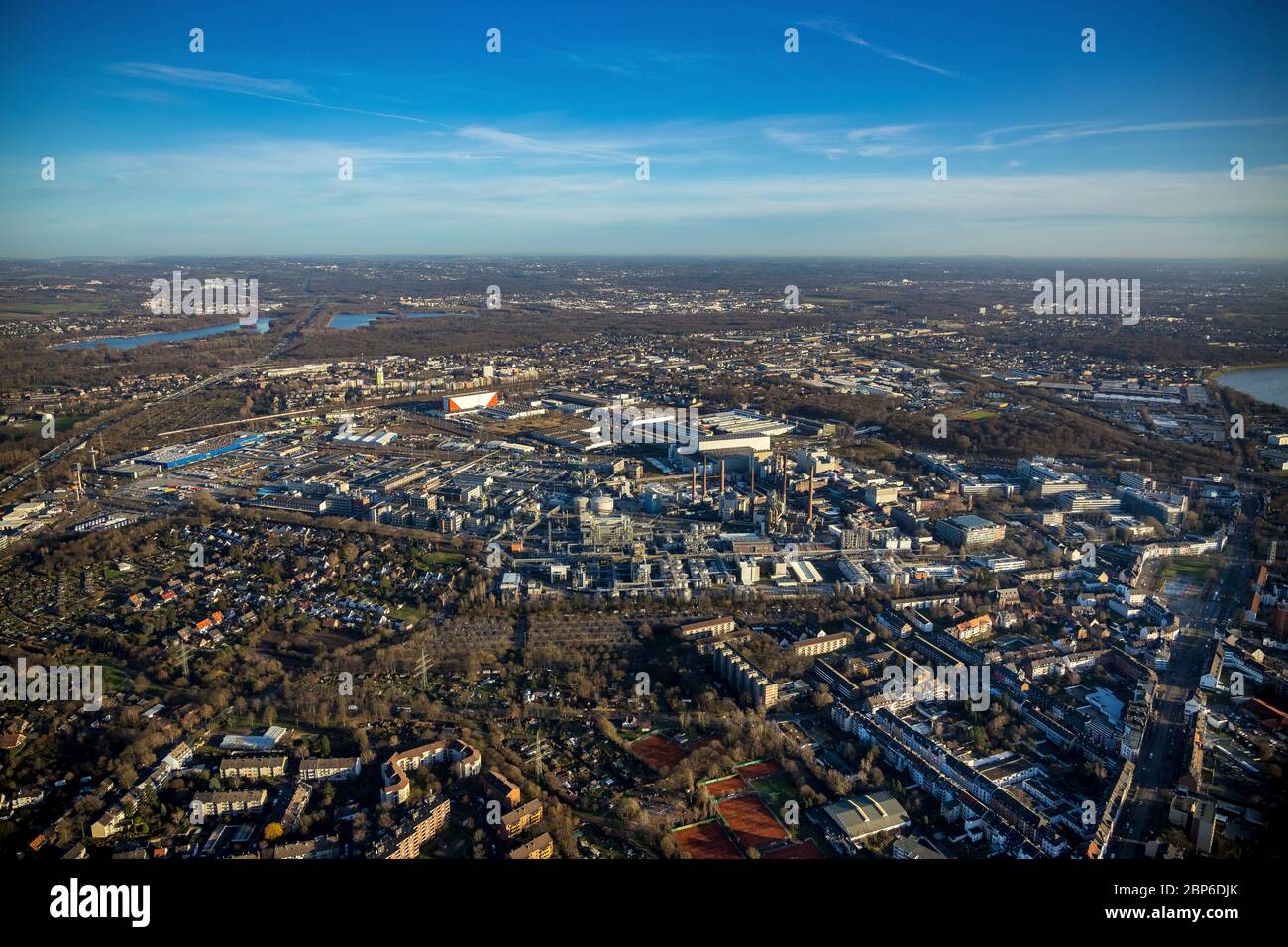 Aerial view, Henkel premises in Düsseldorf, Düsseldorf, Rhineland, North Rhine-Westphalia, Germany Stock Photo