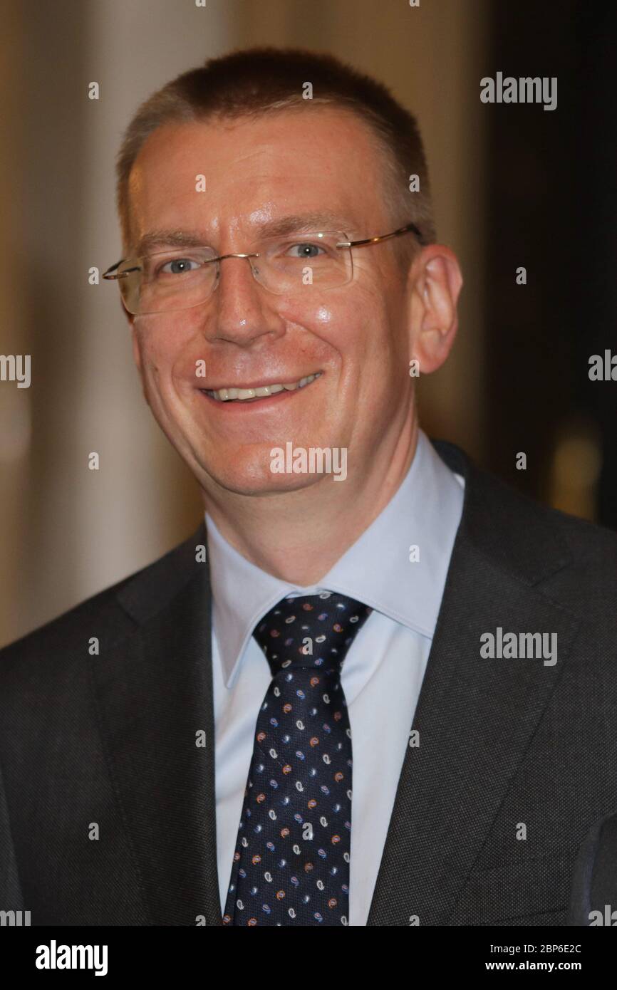 Edgars Rinkevics,Visit of the Lithuanian Minister of Foreign Affairs,Hamburg City Hall,21.05.2019 Stock Photo