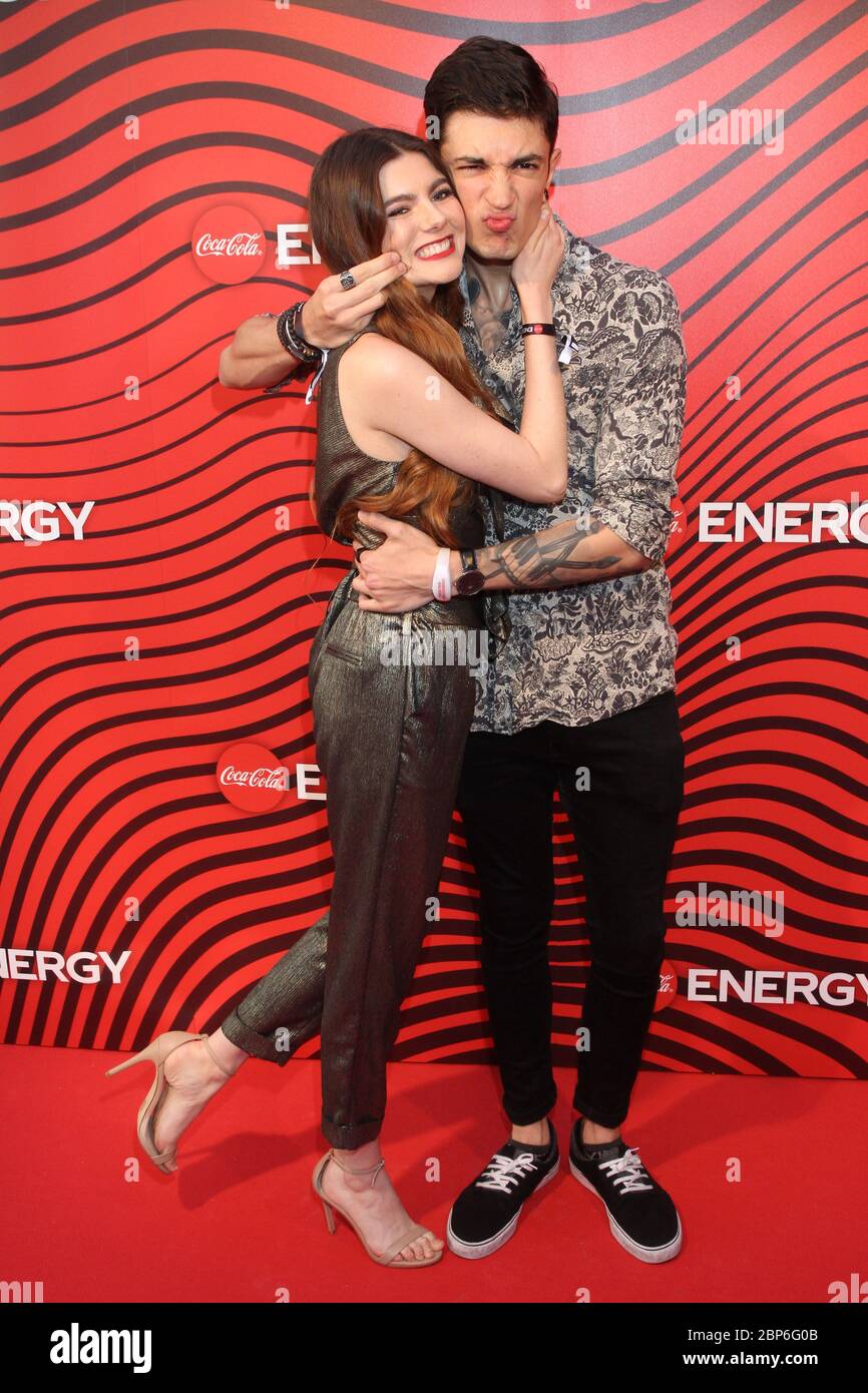 Klaudia with K. & Felipe,Coca Cola Party,Gaga Club Reeperbahn Hamburg,06.06.2019 Stock Photo