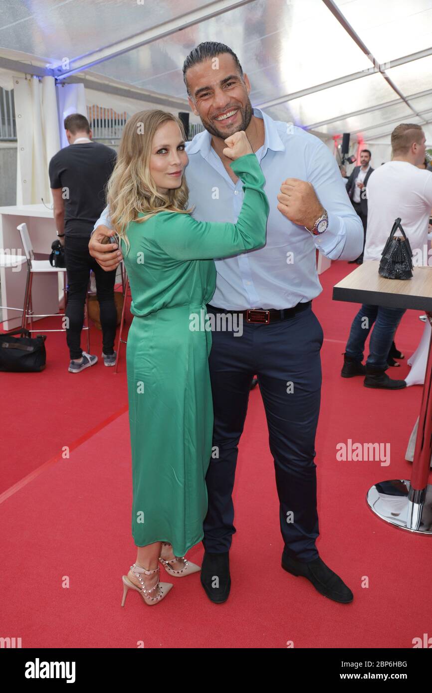 Regina Halmich,Manuel Charr,comeback event of the universe box promotion at the Great Elbstrasse,Hamburg,15.06.2019 Stock Photo