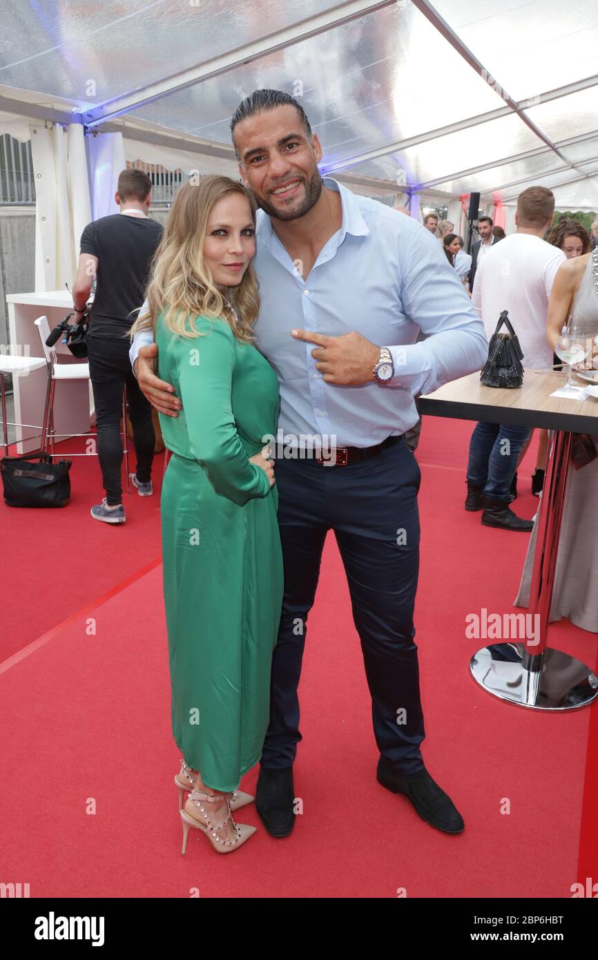 Regina Halmich,Manuel Charr,comeback event of the universe box promotion at the Great Elbstrasse,Hamburg,15.06.2019 Stock Photo