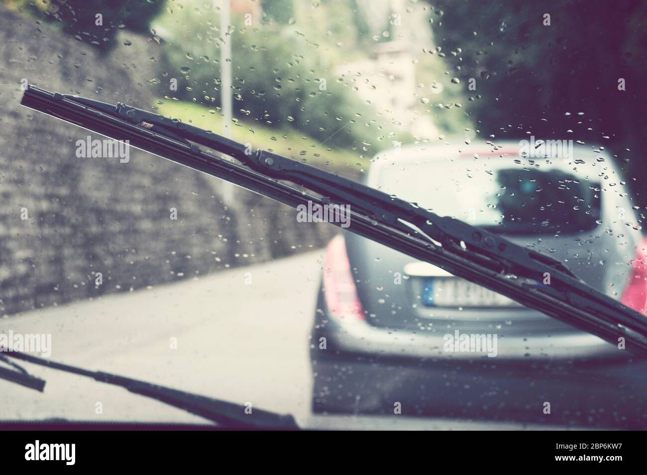 car windscreen wipers Stock Photo