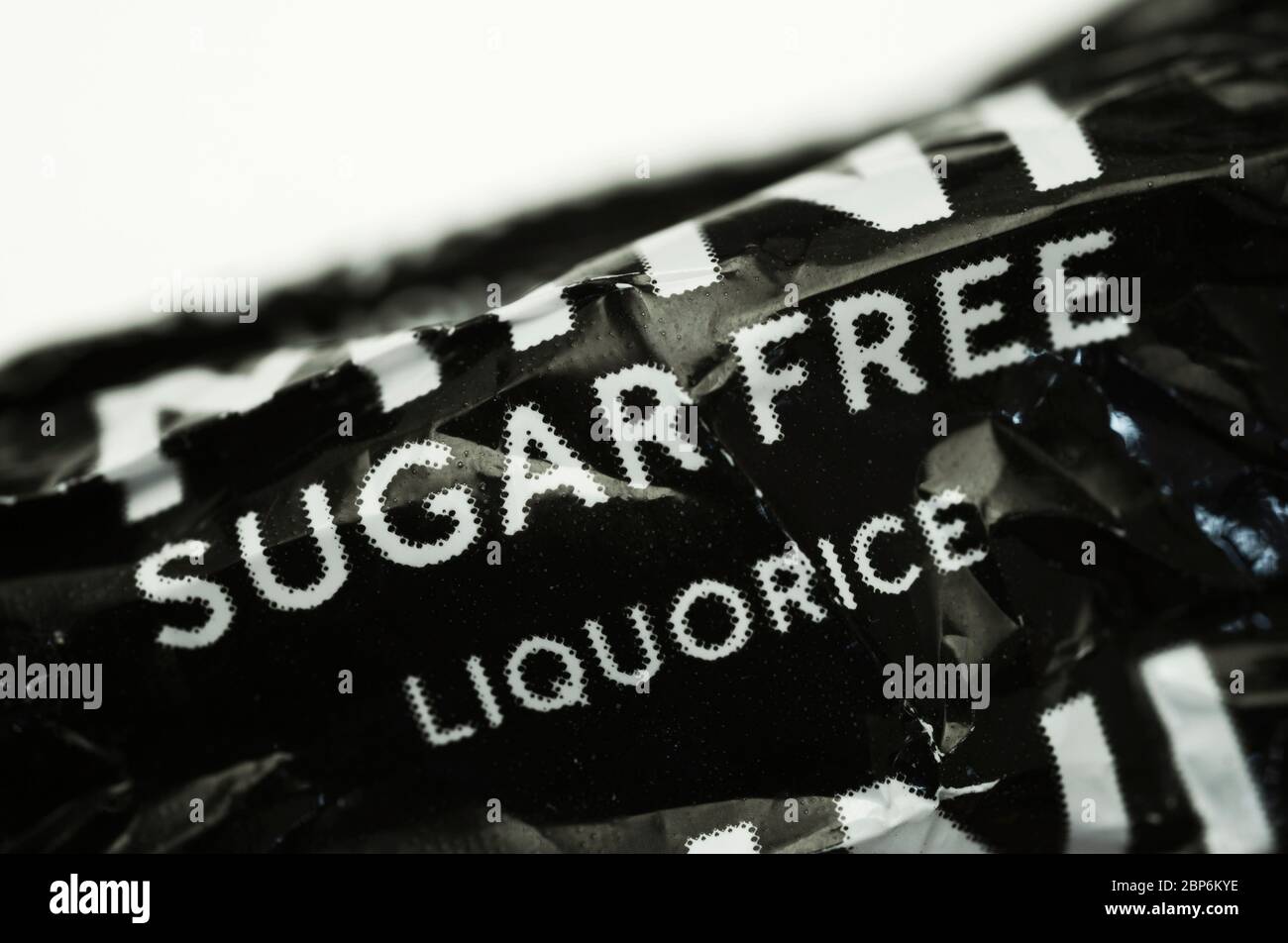 Sugar Free Liquorice Candy Packet Stock Photo Alamy