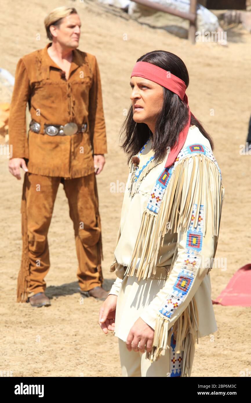 Alexander Klaws (Winnetou),press introduction of the new season of the Kayl May Festival Under Vultures - The Son of the Baehrenjaeger,Bad Segeberg,21.06.2019 Stock Photo