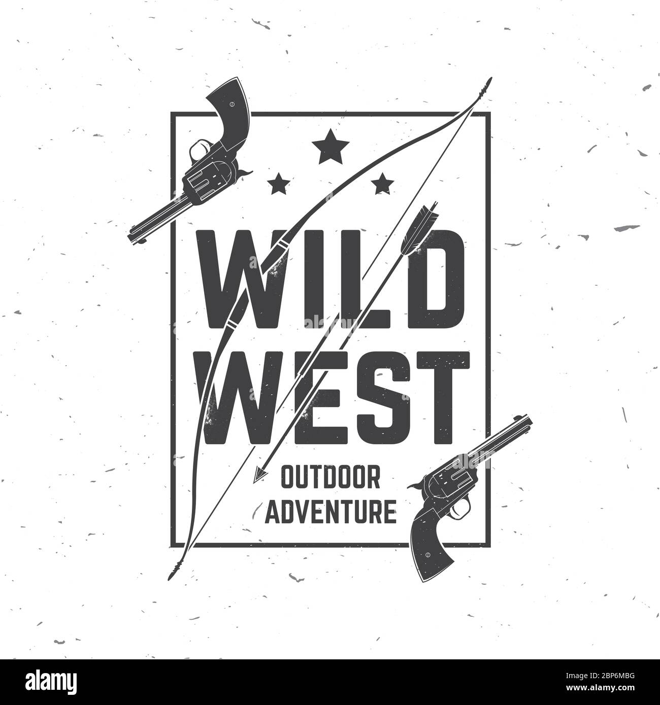 Wild Wes Badge With Indian Warrior Arrow Bow And Gun Vector Illustration Concept For Shirt Logo Print Stamp Tee Vintage Typography Design With Arrow And Bow And Gun Silhouette Stock Vector Image