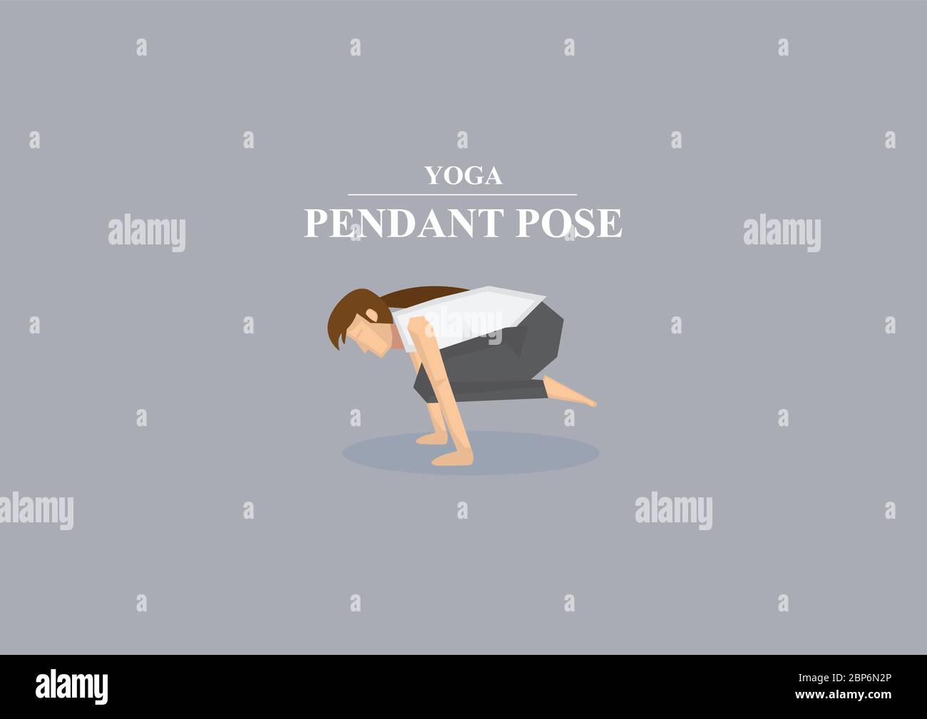 Vector illustration sporty women in yoga pendant pose with arms on