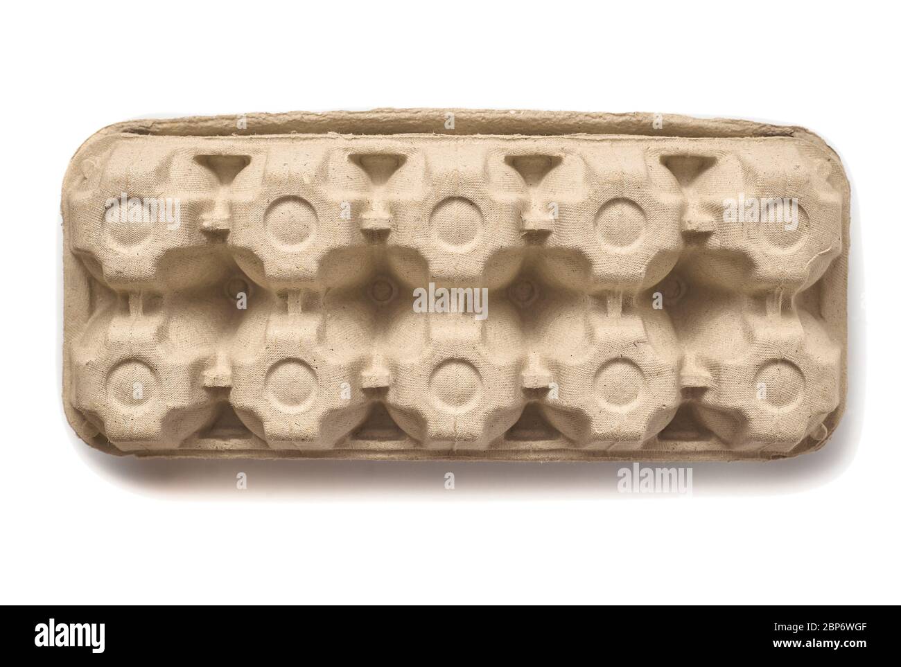 Cardboard egg tray isolated on a white background. Egg packaging bottom
