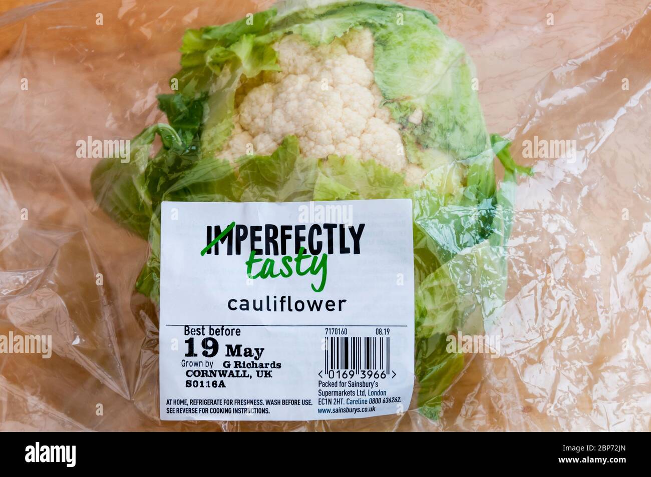 A Sainsbury's Imperfectly Tasty cauliflower. Stock Photo